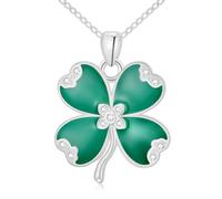 KoyeKei 925 Sterling Silver 4 Leaf Clover Necklace for Women Gold Tone Clover Pendant Celtic Irish Jewelry St Patricks Day Gifts, normal, Sterling Silver, Cubic Zirconia