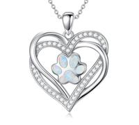 KoyeKei 925 Sterling Silver Opal/Turquoise/Moonstone/Moss Agate Pendant Cremation Jewellery Keepsake Gifts for Women, normal, Sterling Silver, Opal