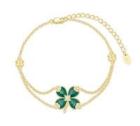 KoyeKei Sterling Silver 4 Leaf Clover Bracelet Anklet Celtic Irish Green Jewelry St Patricks Day Lucky Gift, Bracelet 7"-9", Sterling Silver, Cubic Zirconia