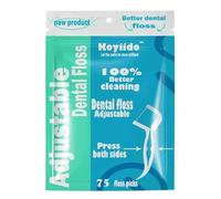 Koyiido Adjustable Clean Floss Picks, Dental Floss Picks, No Break & No Shred Floss,75 Count (Pack of 2)