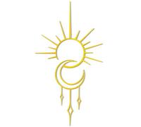 KOYILTD Boho Unique Artistic Metal Wall Decor Sun Moon Star Celestial Wall Art Moon and Stars Decor Sun and Moon Wall Art Moon Decor for Living Room Bathroom Bedroom Home Decor (Boho,Gold)