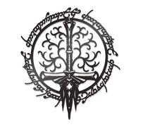 KOYILTD Lord Metal Wall Art Sword Wall Decor for Home Rings Metal Wall Decor Black Wall Art for Room Black Living Room Bedroom Study Wall Hanging Lord Gifts for Him (Mystical)
