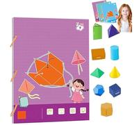 Koyoata Pull String 3D Geometry Learning Book, 3D Geometry Learning Book, DIY Solid Geometrys Books Primary School Students Space Thinking Training Game Quiet Books (Model-9)