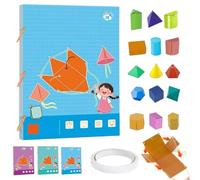 Koyoata Pull String 3D Geometry Learning Book, 3D Shapes Geometry Learning Book, Boutiquefortun Toy with 9/12/15 Solids for Kids, Safe Braided Rope Design, Enhance Geometric Understanding (15-Model)