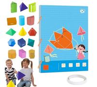 Koyoata Pull String 3D Geometry Learning Book, Boutiquefortun Geometry for Beginners with 9/12/15 Solids Geometric Models, Teach Volume & Surface Area Formulas, Safe Braided Rope Design (15-model)