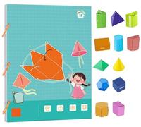 Koyoata Pull String 3D Geometry Learning Book, Boutiquefortun Toy Geometry Workbook with 9/12/15 Solids, Teach Volume & Surface Area Formulas, Safe Braided Rope Design for Kids Ages 5-12(12-Model)