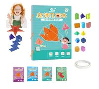 Koyoata Pull String 3D Geometry Learning Book, DIY Solid Educational Books, Geometry for Beginners with 9/12/15 Solids Geometric Models with Safe Braided Rope Design, Space Thinking Training Game