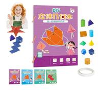 Koyoata Pull String 3D Geometry Learning Book, DIY Solid Educational Books, Geometry for Beginners with 9/12/15 Solids Geometric Models with Safe Braided Rope Design, Space Thinking Training Game