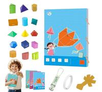 Koyoata Pull String 3D Geometry Learning Book, DIY Solid Toy Geometrys Books, Geometric Workbook with 9/12/15 Solids Models, Safe Braided Rope Design for Kids Ages 5-12 (A)