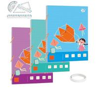 Koyoata Pull String 3D Geometry Learning Book-Four-Piece Ruler Set, Teach Volume & Surface Area Formulas, Geometrys for Beginners with 9/12/15 Solids Geometric Models (3 PCS)