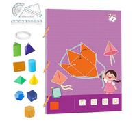 Koyoata Pull String 3D Geometry Learning Book-Four-Piece Ruler Set, Teach Volume & Surface Area Formulas, Geometrys for Beginners with 9/12/15 Solids Geometric Models (9 Model)