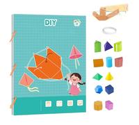 Koyoata Pull String 3D Geometry Learning Book, Geometry for Beginners, with 9/12/15 Solids Geometric Models, Safe Braided Rope Design, Enhance Geometric Understanding (12 Geometric Models)