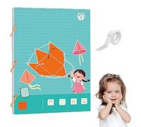 Koyoata Pull String 3d Geometry Learning Book, Geometry Toy for Beginners with 9/12/15 Solids Geometric Models, Primary School Students Space Thinking Training Game Quiet Books (B)