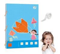 Koyoata Pull String 3d Geometry Learning Book, Geometry Toy for Beginners with 9/12/15 Solids Geometric Models, Primary School Students Space Thinking Training Game Quiet Books (C)