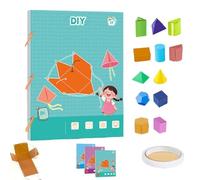 Koyoata Pull String 3D Geometry Learning Book, Pull String Learning Book, Geometry for Beginners with 9/12/15 Solids Models, Safe Braided Rope Design, Teach Volume & Surface Area Formulas(12-model)