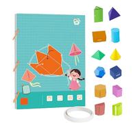Koyoata Pull String 3D Geometry Learning Book, Toy Geometry Workbook with Braided Rope Design, Teach Volume & Surface Area Formulas, Safe Braided Rope Design for Kids (12-model)