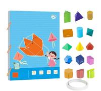 Koyoata Pull String 3D Geometry Learning Book, Toy Geometry Workbook with Braided Rope Design, Teach Volume & Surface Area Formulas, Safe Braided Rope Design for Kids (15-model)