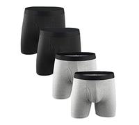 Koyojpoe Mens Boxers, 5 Pairs, Anti Chafing Underwear For Men, Moisture-Wicking Boxer Shorts With 3D Pouch. Fabric Made From Organic Cotton,Image Color 4 Lines1,S