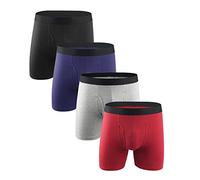 Koyojpoe Mens Boxers, 5 Pairs, Anti Chafing Underwear For Men, Moisture-Wicking Boxer Shorts With 3D Pouch. Fabric Made From Organic Cotton,Image Color 4 Lines,XXL