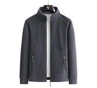 Koyojpoe Men's Thermal Fleece Jacket Stand Collar Polar Fleece Outerwear For Hiking Camping Unisex Couple's Outdoor Sportswear., Gray,5XL