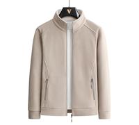 Koyojpoe Men's Thermal Fleece Jacket Stand Collar Polar Fleece Outerwear For Hiking Camping Unisex Couple's Outdoor Sportswear., Khaki,6XL