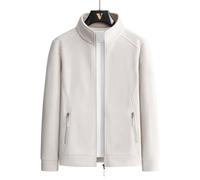 Koyojpoe Men's Thermal Fleece Jacket Stand Collar Polar Fleece Outerwear For Hiking Camping Unisex Couple's Outdoor Sportswear.,Beige,7XL