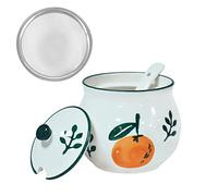 Koythin Ceramic Bacon Grease Container with Strainer, 23 oz Suitable for Storing Frying Oil and Cooking Grease (Tangerine)