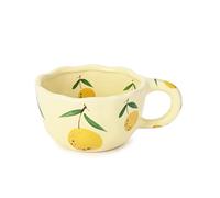 Koythin Ceramic Coffee Mug, Cute Floral Fruit Cup for Valentine's Day, Couple Mugs 8.5 oz/250 ml for Latte Tea Milk, Suitable for Mom on Mother's Day (Fresh Lemon)