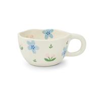 Koythin Ceramic Coffee Mug, Handmade Hot Chocolate Mugs, Cute Cup for Girl Women, Aesthetic Tea Milk Cup with Handle, 8.5 oz/250 ml for Latte, Cocoa, Office, Home (Blue Tulip Flowers)