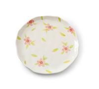 Koythin Ceramic Dessert Plates, Cute Fruits Dinner Plate, Printed Flowers Dinnerware for Office and Home, Kitchen Plates for Desserts (Retro Pink Flower)