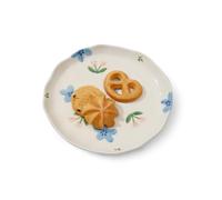 Koythin Ceramic Dessert Plates, Cute Fruits Dinner Plate, Printed Flowers Dinnerware for Office and Home, Kitchen Plates for Desserts (Blue Flowers and Tulip)