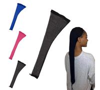 KoyunWong 28 Inches Long Hair Weave Sleeve Cap, Loc Sleeve For Dreadlocks Women, Extra Long Wig Breathable Stretchy With Elastic For Bun Faux Hair, For Black Women (Black)