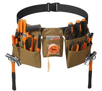 KOYYTO 19 Pocket Tool Belts with Quick Release Buckle- Heavy Duty Detachable & Adjustable Utility Belt,Work Apron for Men and Women,for Electrician,Carpenter,Construction Tool Belt,Gifts(Khaki)