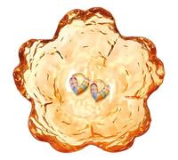 Koyzsen Amber Crystal Flower Jewelry Ring Dish, Clear Trinket Bowl, Cute Nightstand Decor Ring Holder for Women, Home Decor Gifts for Women, Wedding, Birthday, Mother's Day