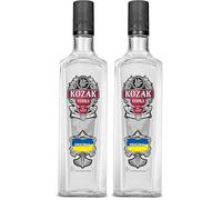 Kozak Vodka 1 Litre 37.5% ABV. Ukrainian Award Winning Vodka (Pack of 2)