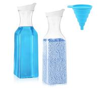 Kozdtiz 4 PCS Washing Powder Storage Container,1.5L Detergent Dispenser, Laundry Detergent Storage with 2 PCS Funnel, Reusable PET Plastics Laundry Powder Storage for Laundry Powder Fabric Softener