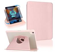 Koze 360° Rotating Case for iPad Air 11-inch M4 (2026)/M3 (2025)/M2 (2024) & iPad Air 10.9 inch 5th/4th Gen with Pencil Holder, Swiveling Crystal Clear Protective Back Cover Stand, Rose Gold