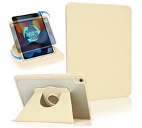 Koze 360° Rotating Case for iPad Air 11-inch M4 (2026)/M3 (2025)/M2 (2024) & iPad Air 10.9 inch 5th/4th Gen with Pencil Holder, Swiveling Crystal Clear Protective Back Cover Stand, Starlight
