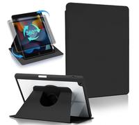 Koze Rotating Case for iPad 10.2 inch 9th 8th 7th Generation 2021 2020 2019 with Pencil Holder, 360 Degree Rotation Stand Shockproof Acrylic Back Cover Clear Protective Shell Black
