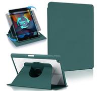 Koze Rotating Case for iPad 10.2 inch 9th 8th 7th Generation with Pencil Holder,360 Degree Rotation Stand Shockproof Acrylic Back Cover Clear Protective Shell Night Green