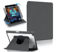 Koze Rotating Case for iPad 10.2 inch 9th 8th 7th Generation with Pencil Holder, 360 Degree Rotation Stand Shockproof Acrylic Back Cover Clear Protective Shell Space Grey