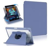 Koze Rotating Case for iPad 10.2 inch 9th 8th 7th Generation with Pencil Holder and Multi-Angle Stand Shockproof Acrylic Back Cover Clear Protective Shell Lavender Grey