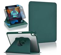 Koze Rotating Case for iPad Air 11" M3/M2 2025/2024, iPad Air 5/4 2022/2020 5th/4th Gen 10.9" with Pencil Holder, 360 Rotate Swiveling Stand Cover, Clear Transparent Hard Back Shell Night Green