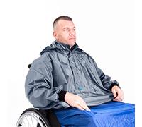 Kozee Komforts Waterproof Poncho with Sleeves - Perfect Rain Protection for Wheelchair Users and More - One Size Fits All with Concealed Hood and Security Pouch - Grey