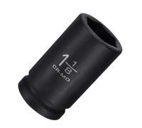 Kozelo 1-1/8 Inch 6 Point Deep Impact Socket 3/4" Drive | Standard Socket Cr-Mo Steel Spindle Axle Hex Nut Bolt Sockets for Automotive Truck Machine Heavy Equipment Repair