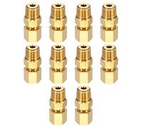 Kozelo 10 Pack 3/16" OD Compression x 1/8"NPT Male Union Coupling Connector | Brass Compression Tube Pipe Fitting, Straight Coupler Adapter Pipe Fitting W/ Double Ferrules for Air, Water, Oil