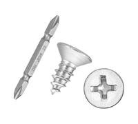 Kozelo 101pcs Phillips Wood Screws W/Screwdriver Bit #8x3/8" 304 SS Silver