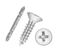 Kozelo 101pcs Phillips Wood Screws W/Screwdriver Bit #8x5/8" 304 SS Silver