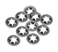 Kozelo 10pcs Internal Tooth Star Washers - [ M8 x 18mm O.D. ] Quick Speed Star Locking Washers Assortment Kit for Machinery Furniture Car Use | 65Mn Black Oxide Finish