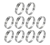 Kozelo 10Pcs Stainless Steel Single Ear Hose Clamps, Adjustable 28.4-31.6mm Heavy Duty Crimp Hose Clamp Assortment Kit, Metal Ear Cinch Rings Crimp Pinch Fitting for Automotive, Tubing
